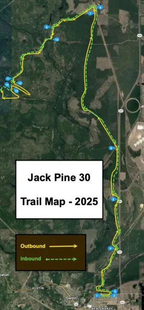 Map of 2025 Jack Pine 30 Race Trail